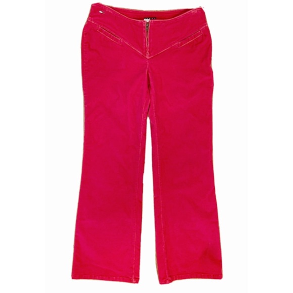 TOMMY JEANS Sz 5 Vintage Red Slim Fit Hiphuggers, Flare Leg Cords - Picture 1 of 8